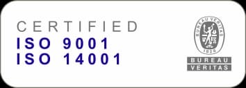 ISO 9001 and ISO 14001 certified company